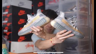 รีวิวรองเท้า Yeezy สีชาเขียวใหม่ล่าสุด Yeezy Boost 350 V2 Israfil Sneakers Review [upl. by Akinor]