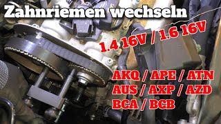 14 16V  16 16V Zahnriemen wechseln  VW Gruppe [upl. by Ahsenwahs]