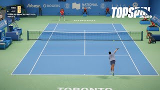 Top Spin 2K25  Carlos Alcaraz Vs Daniil Medvedev  HYPER TIE BREAK  Toronto Masters PS5 [upl. by Mairhpe]