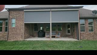 Roll up motorized exterior screens in Northwest Arkansas backpatio Solarshades bugfreezone [upl. by Klingel]