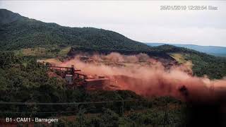 Brazil 2019  The exact moment a dam burst in Brumadinho Brazil on 25 January 2019 [upl. by Camille]