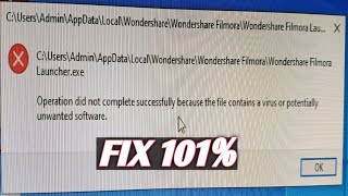 FIX  Operation Did Not Complete Successfully Because The File Contains A Virus Or Unwanted Software [upl. by Delmor343]