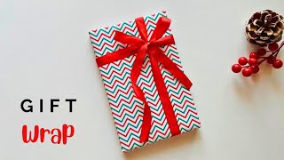 How to Wrap a Ribbon around a Gift Box  Christmas Gift Wrap with Ribbon Easy giftwrap [upl. by Groome]