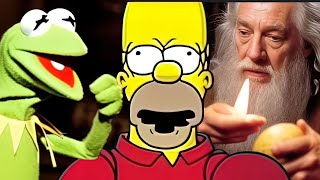 Kermit Homer Simpson Gandalf amp MORE WEIRD AI ARTWORK [upl. by Denae854]