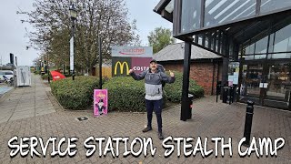 SERVICE STATION STEALTH CAMP  Durham motorway services [upl. by Nipha]