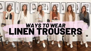 How To Style Arket Linen Trousers  10 Summer Outfit Ideas  Sinead Crowe [upl. by Allicsirp]