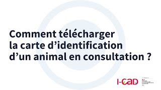 Comment télécharger la carte d’identification d’un animal en consultation  V2 [upl. by Adiarf]