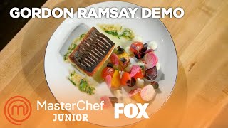 Gordon Ramsay’s Pan Roasted Sea Bass With Cauliflower Puree  Season 5  MASTERCHEF JUNIOR [upl. by Duwe874]