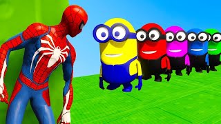 ✅GTA5 Epic Ragdoll RED SPIDERMAN VS RED MINION VS GREEN MINION Funny Fails Jump shorts gta5 [upl. by Ainesey230]