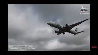 Egyptian pilot lands safely at London Heathrow Airport during Strom Eunice [upl. by Ynnad]