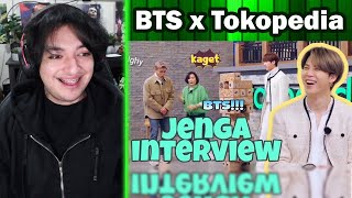 BTS x Tokopedia Jenga Interview  Reaction [upl. by Dnomsed]