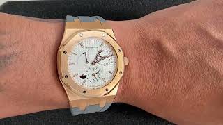 2013 Audemars Piguet Royal Oak Dual Time 39MM White Dial Rubber Strap 26120OR [upl. by Rosse461]