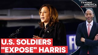 Kamala Harris Receives Flak for Claiming quotNo US Soldiers in Combat Zonesquot  Firstpost America [upl. by Savill]