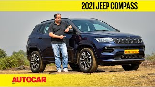 2021 Jeep Compass facelift review  familiar outside allnew inside  First Drive  Autocar India [upl. by Nivrad295]