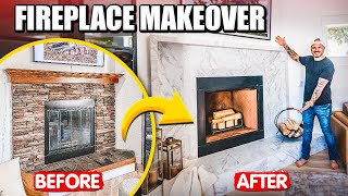 Hideous Stone Fireplace Transformation [upl. by Airtal]