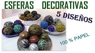 5 FORMAS DE HACER ESFERAS DECORATIVAS PARA CENTRO DE MESA 💚 Como hacer esferas de papel ♻ [upl. by Bilicki629]