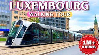 🇱🇺 Luxembourg The Richest City in The World  Walking Tour  4k 60fps HDR [upl. by Eintruoc]