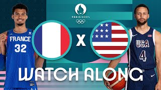 France v USA  Mens Olympic Basketball Tournament Paris 2024  Watch Along ⚡🏀 [upl. by Kenrick]