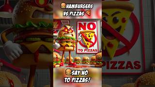 🍔Burgers vs Pizzas 🍕Food clash 🧨🛡️🔫 aiaigeneratedcartoonepicbattle pizzaburgerfood [upl. by Ainitsirhc]