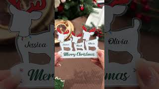 Reindeer Family Christmas  Personalized Acrylic Ornament [upl. by Fredric]