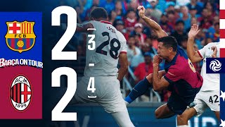 HIGHLIGHTS  FC BARCELONA 2 34 2 AC MILAN  USA TOUR 2024 [upl. by Neelyam]