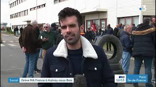 France3  Grève MA France à AulnaysousBois des conséquences désastreurses [upl. by Akerahs]