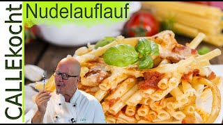 Nudelauflauf mit Schinken und Käse Lecker einfach schnell Rezept [upl. by Gignac]