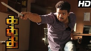 Kaththi Movie scenes  Vijay Fights with British Women  Vijay agrees for Neil Nitin Mukeshs deal [upl. by Keviv]