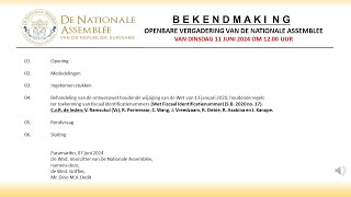 11 juni 2024  OPENBARE VERGADERING VAN DE NATIONALE ASSEMBLEE [upl. by Terra]