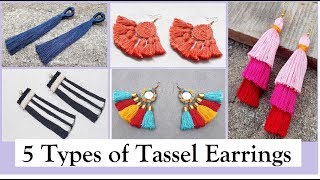 5 Tassel Earrings  How To Make Tassel Earrings At Home DIY  Step By Step  Creationampyou [upl. by Summons587]