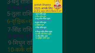 Jyotish Shastra 2025 आपके लिए शुभ है या अशुभ राशि के हिसाब से जाने musicsongastrology 12राशिफल [upl. by Ylahtan]