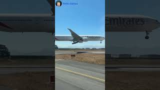 Emirates Airlines Boeing 777300ER Landing Cockpit View [upl. by Marelda]