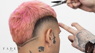 💈 BARBER TUTORIAL MOHAWKBURST FADE WITH COLOR [upl. by Eseerahs135]