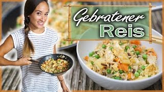 Gebratener Reis mit Gemüse  Fried rice  Gesundes asiatisches Gericht  Nur 12 Minuten amp unter 5€ [upl. by Bernt900]