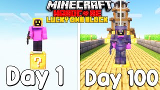 I Survived 100 Days On ONE Lucky Block In Minecraft Hardcore [upl. by Navap]