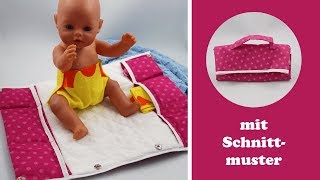 Wickeltasche nähen für Puppen für unterwegs mit Wickelauflage [upl. by Candra]