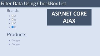 Filter Data using Checkbox List in ASPNET CORE [upl. by Notnef27]