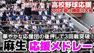 【高校野球 応援】 麻生高校 応援メドレー 選手登録12人 華やかな応援団の後押しで３回戦突破！ ブラバン応援 キレッキレのチア「ZIPS」神奈川大会 3回戦 2024713 甲子園応援 [upl. by Hunsinger]