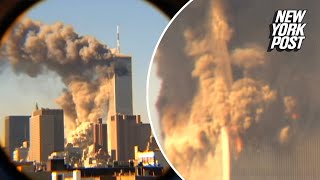 Unseen 911 video found in a closet shows moment when World Trade Center collapsed [upl. by Raseta]