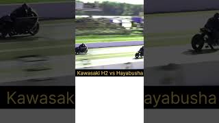 Kawasaki H2 vs Hayabusha 🔥  kawasaki h2 hayabusa automobile viralvideos trollface shorts [upl. by Kenleigh694]