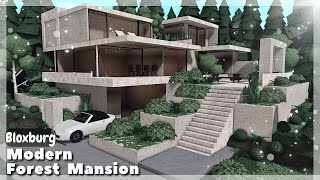 BLOXBURG Modern Forest Mansion Speedbuild  Roblox House Build [upl. by Pacifica]