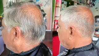 Old Mens Hair Cutting Transformation With Scissors [upl. by Terryl340]