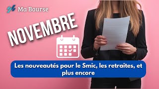 Préparezvous à tout ce qui change en Novembre  smic retraites prix du gaz CAF [upl. by Ahsiem]