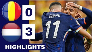 Netherlands vs Romania 30 HIGHLIGHTS amp ALL GOALS  EURO 2024  Gakpo Goal Malen Goal [upl. by Idnyc]