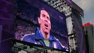 Euro 2012 The National Anthem of Italy ItalyEngland Warsaw Fan Zone  Hymn Włoch [upl. by Ecitsuj]