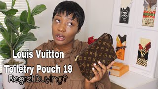 LOUIS VUITTON TOILETRY POUCH 19 REVIEW [upl. by Monreal]