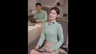 2862 office style long sleeve polo shirt [upl. by Eelam894]