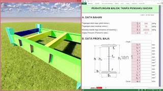 Aplikasi Excel  Analisa Balok Struktur Baja [upl. by Nauwtna]