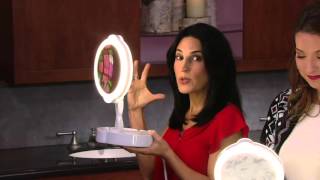 Floxite 9X1X Lighted Adjustable Vanity Mirror w Storage on QVC [upl. by Akirat]