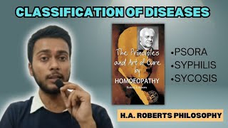 Classification of disease HA ROBERTS PHILOSOPHY PSORA SYPHILIS SYCOSIS  HOMEOPATHY [upl. by Nnayecats]